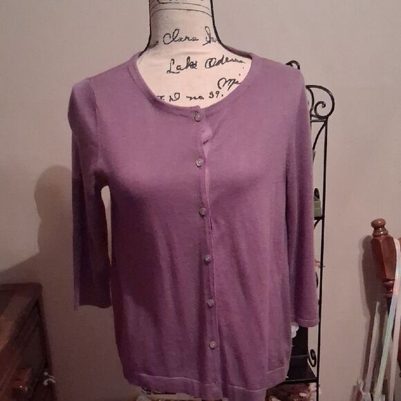 NWT J. Jill Lavender Knit Cardigan Size XSP - Picture 1 of 14